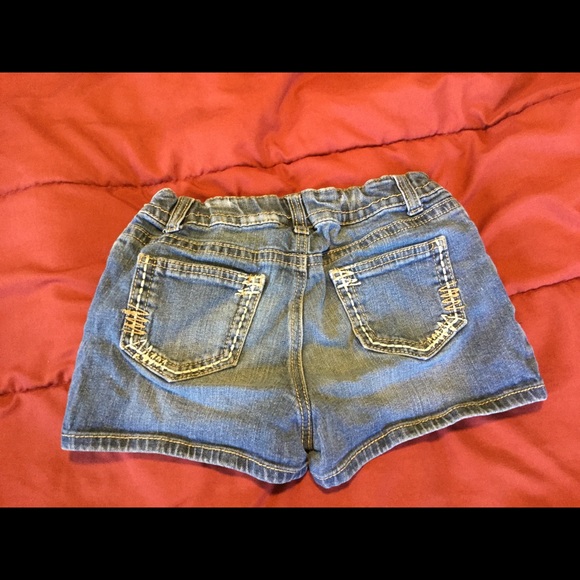 Zig Zag Pocket Stitch Denim Jean Shorts - Picture 2 of 3